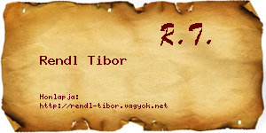 Rendl Tibor névjegykártya